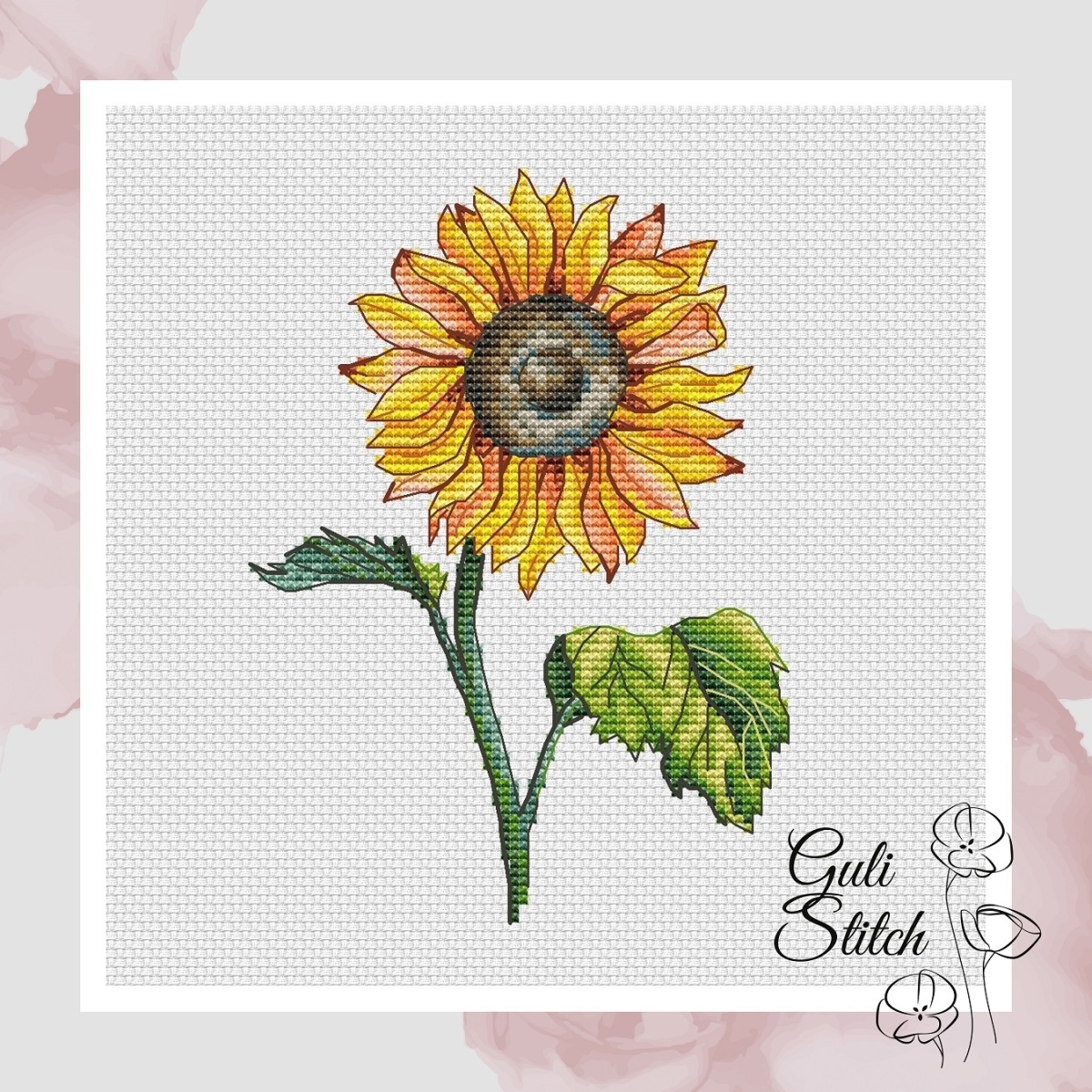 A Sunflower Cross Stitch Pattern фото 1