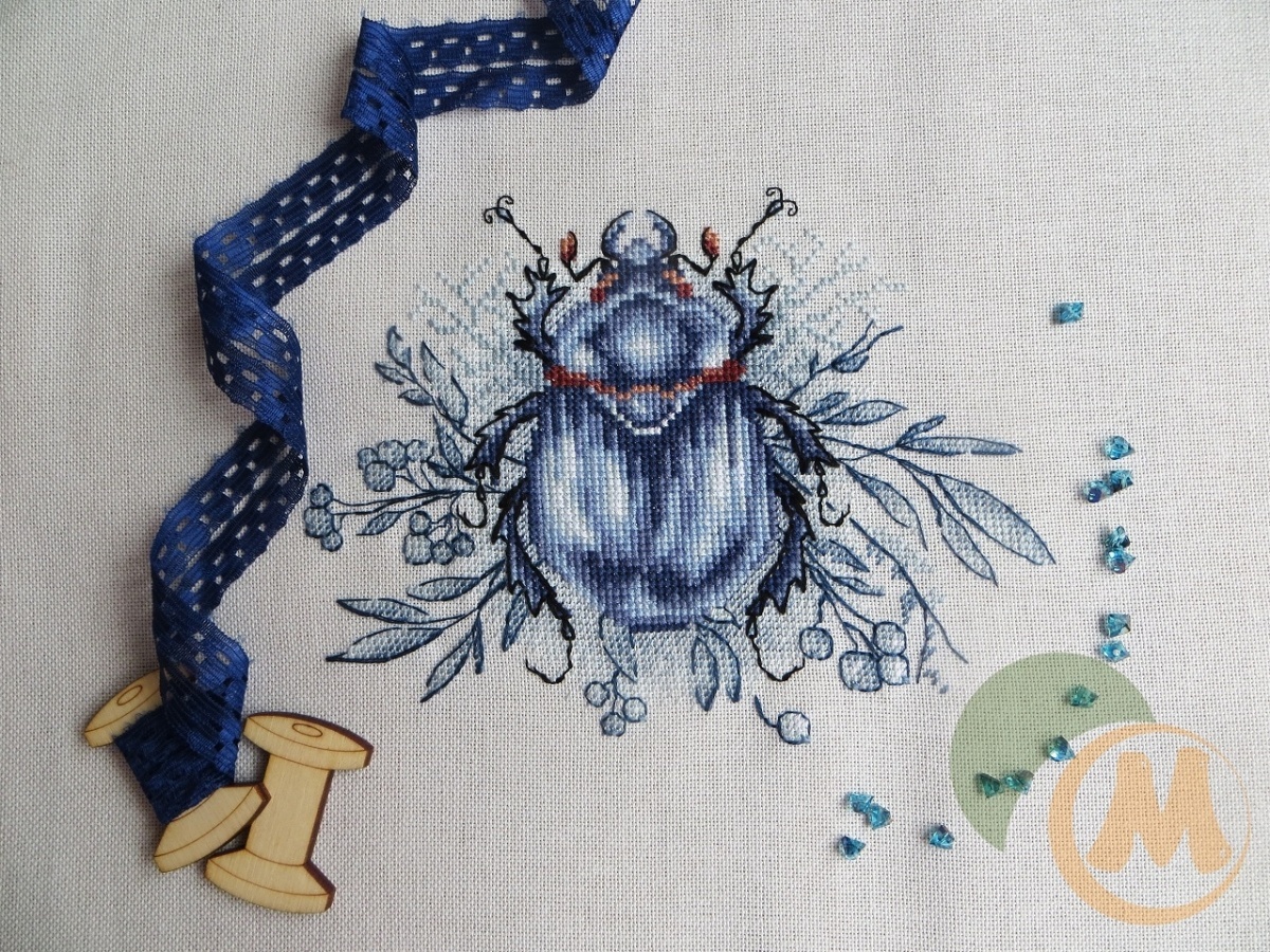 Blue Beetle Cross Stitch Pattern фото 6