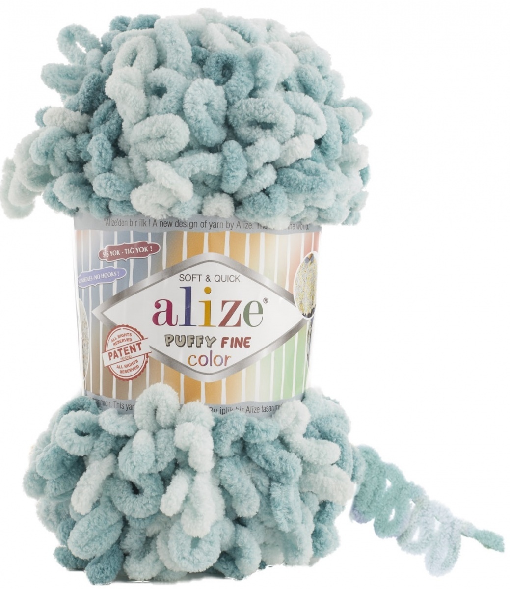 Alize Puffy Fine Color, 100% Micropolyester 5 Skein Value Pack, 500g фото 13
