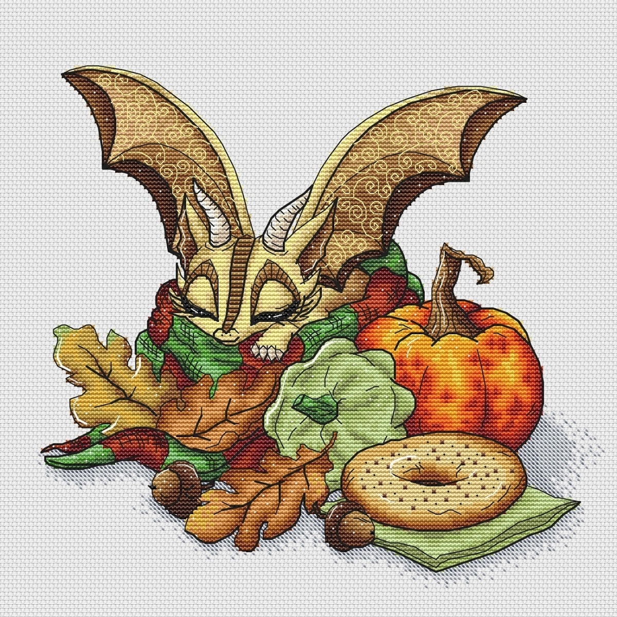 Autumn Dragon Cross Stitch Pattern фото 1