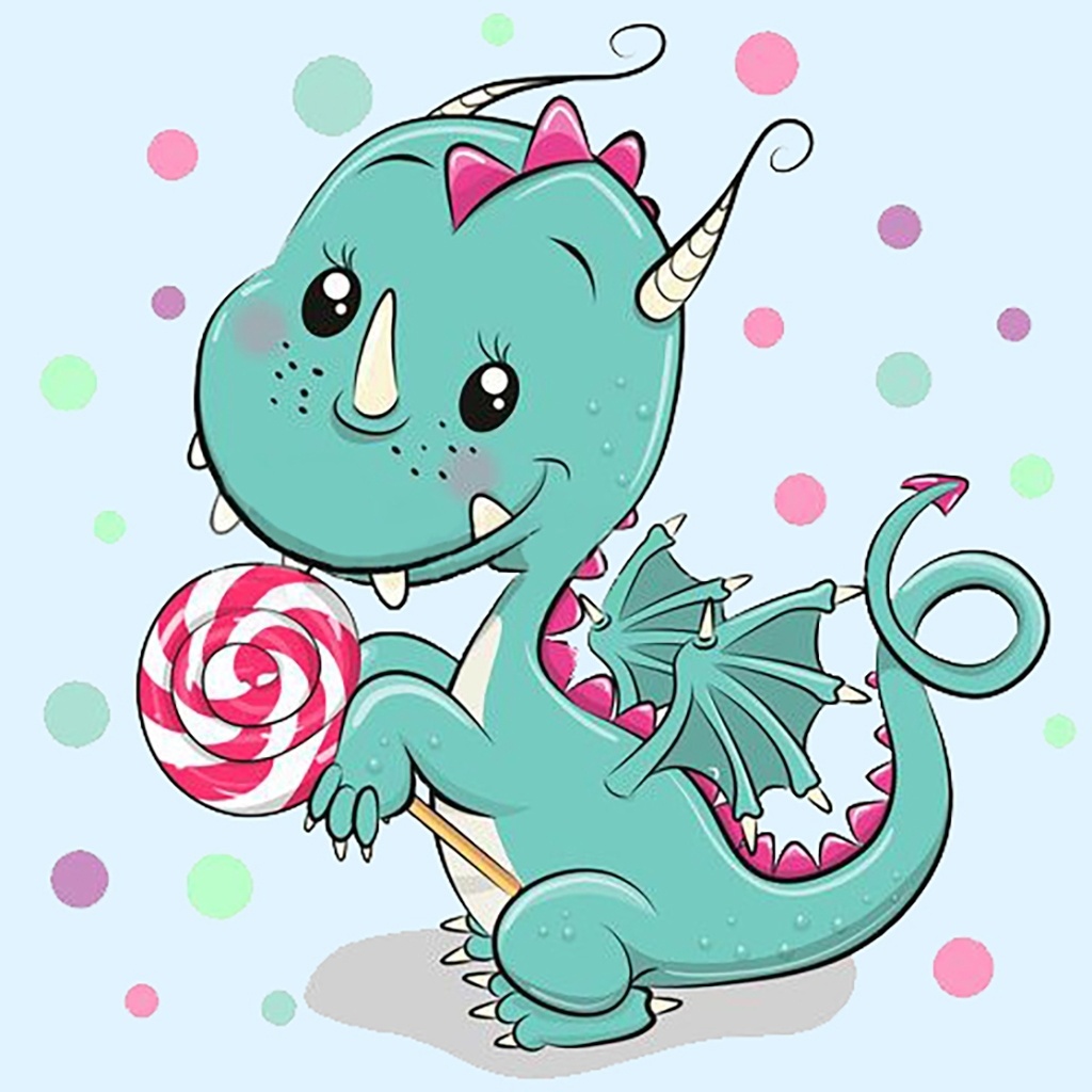 Dragon with Lollipop Diamond Painting Kit фото 1