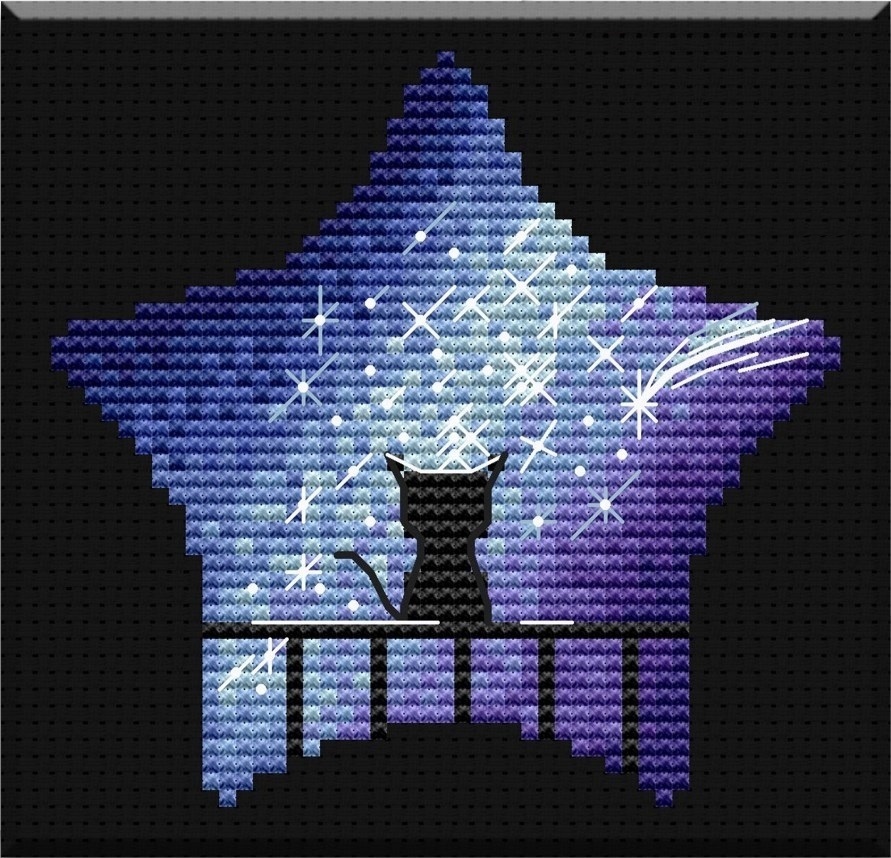 Star Cat Cross Stitch Chart фото 1