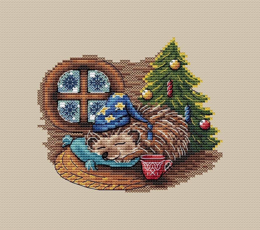 Winter Dream. Hedgehog Cross Stitch Pattern фото 2