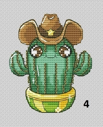 Little Cactus 4 Cross Stitch Pattern фото 1