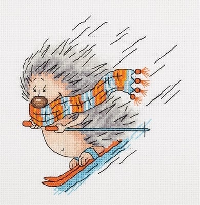 Winter Hedgehog Cross Stitch Kit фото 1