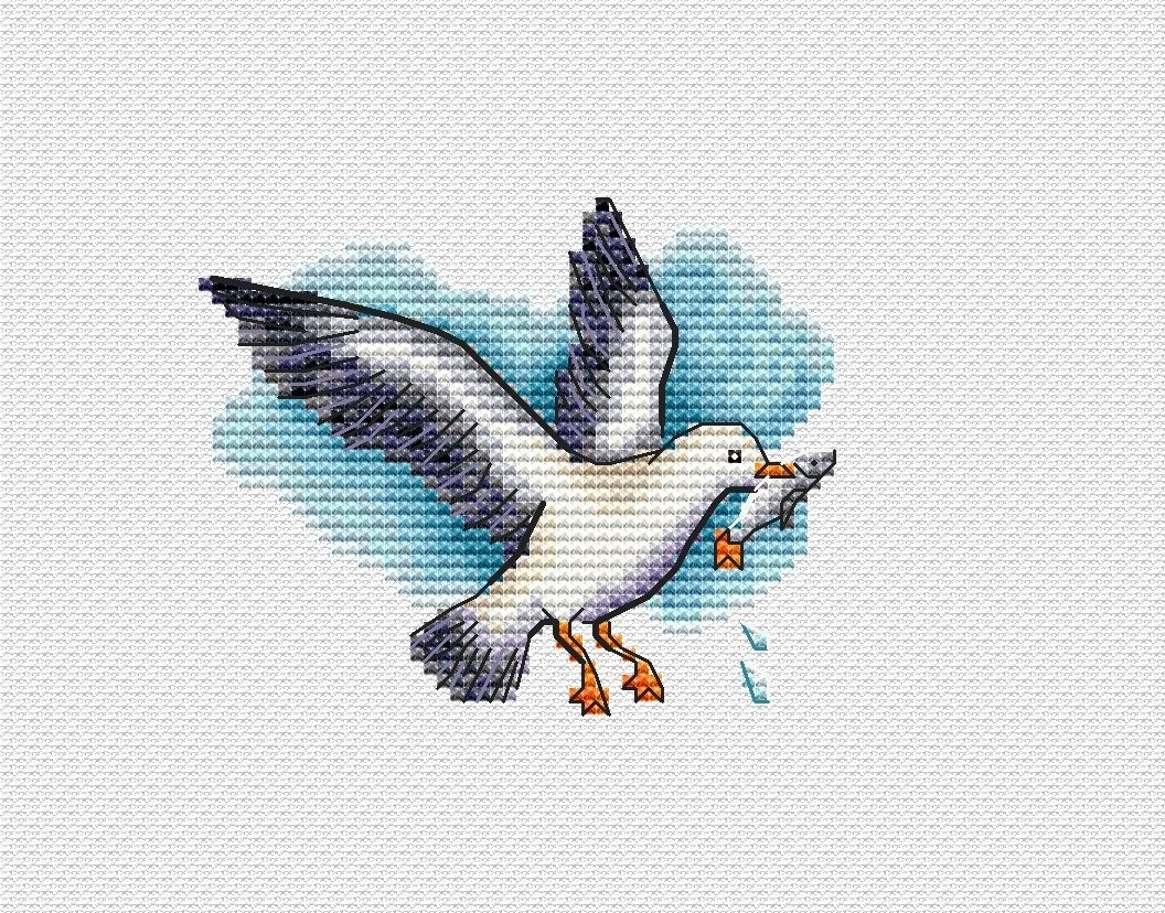 Sea Gull Cross Stitch Pattern фото 1