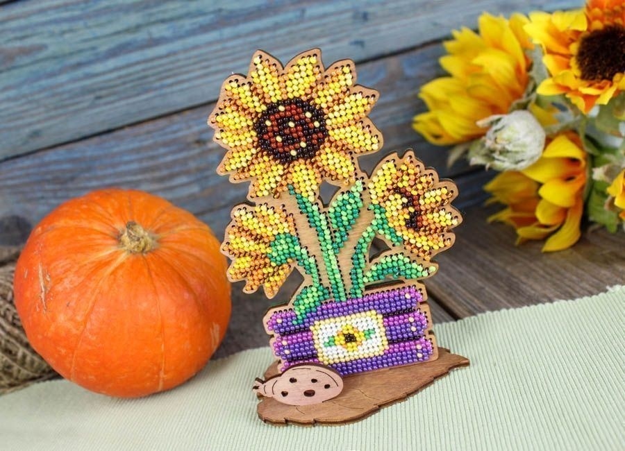 Sunflowers in a Box Bead Embroidery Kit фото 3