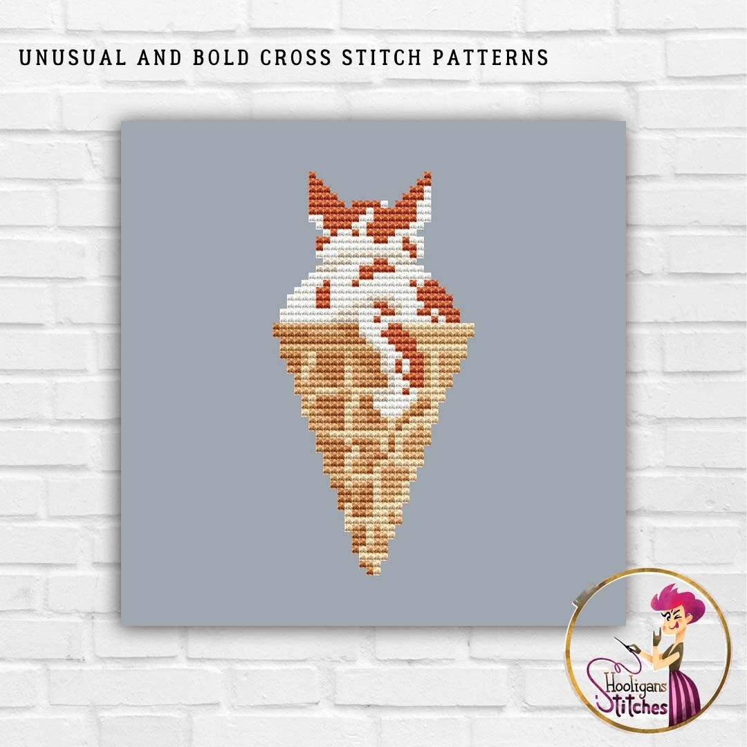 Ice Cream with Caramel Cat Cross Stitch Pattern фото 3