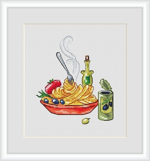 Pasta Cross Stitch Pattern фото 1