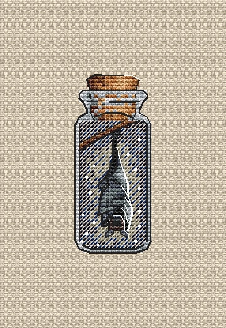 Bottles. Bat Cross Stitch Pattern фото 1