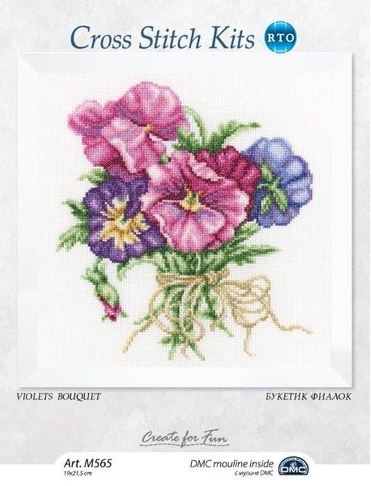 Violets Bouquet Cross Stitch Kit фото 2