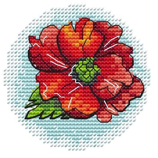 Summer Colors. Poppy Cross Stitch Pattern фото 1