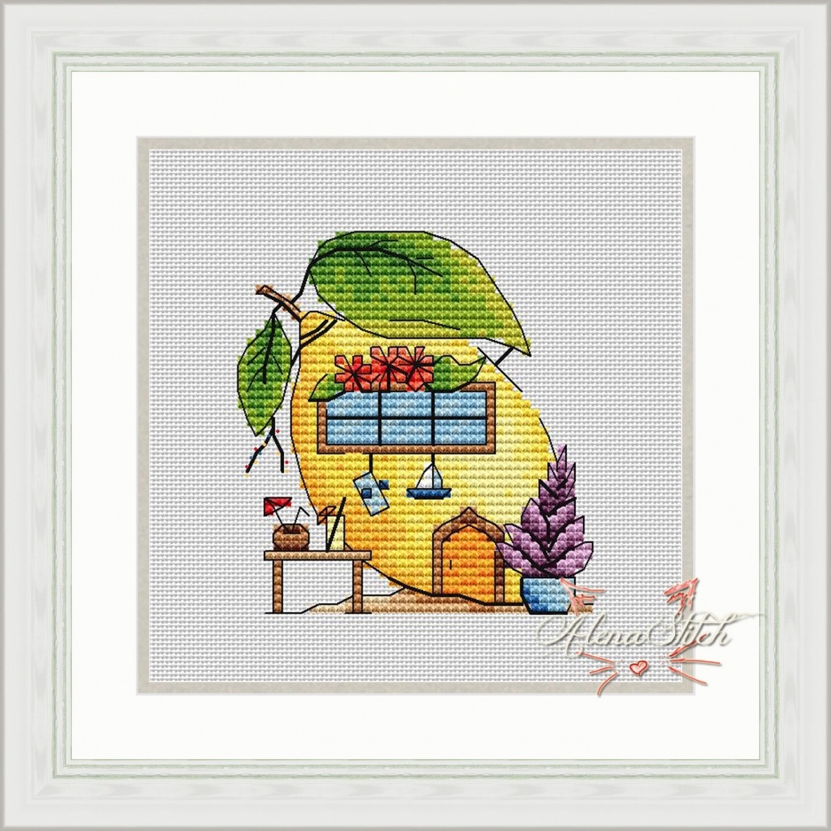 Lemon House Cross Stitch Pattern фото 1