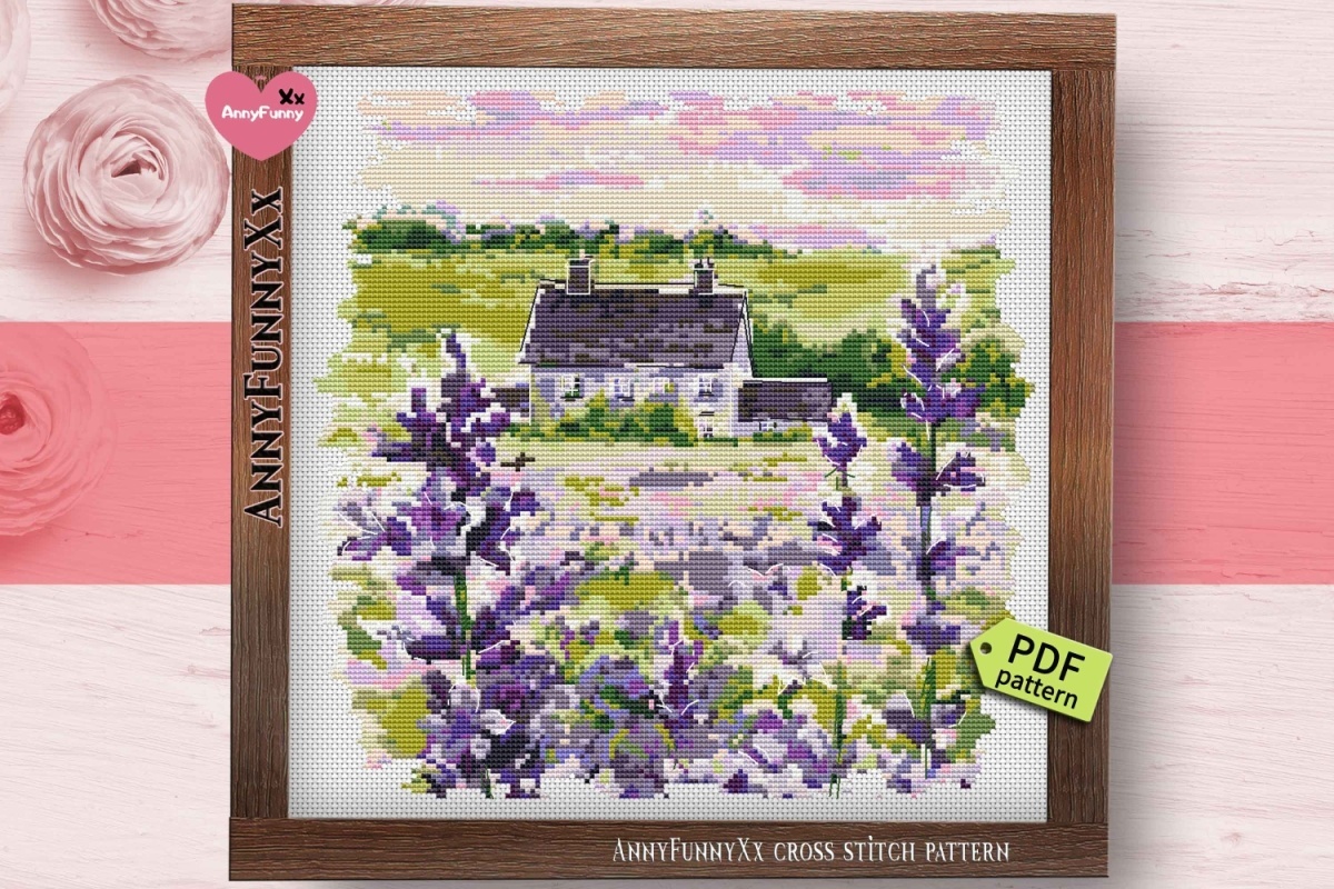 Lavender Provence Cross Stitch Pattern фото 2