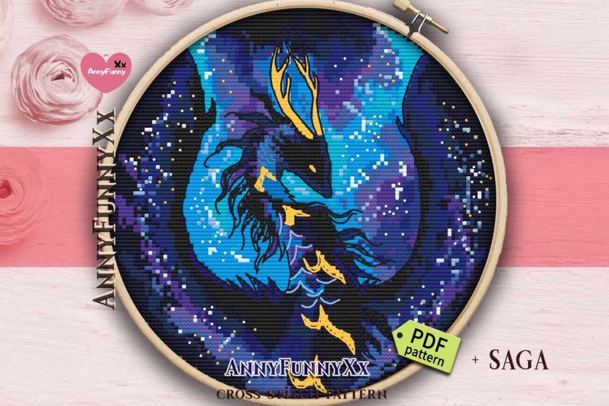 Blue Dragon Cross Stitch Pattern фото 7