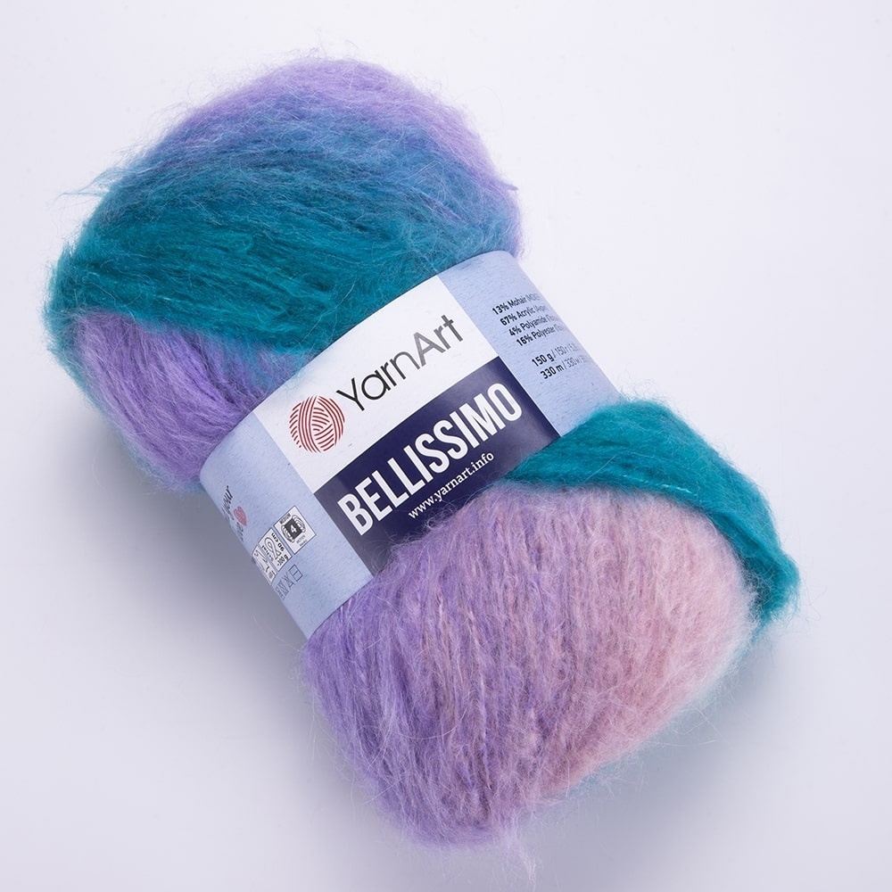 YarnArt Bellissimo 13% mohair, 67% acrylic, 4% polyamide, 16% polyester, 3 Skein Value Pack, 450g фото 15