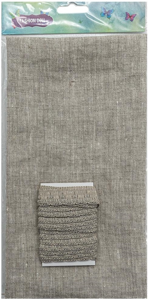 Grey&Grey Linen with Braid Patchwork Fabric фото 2
