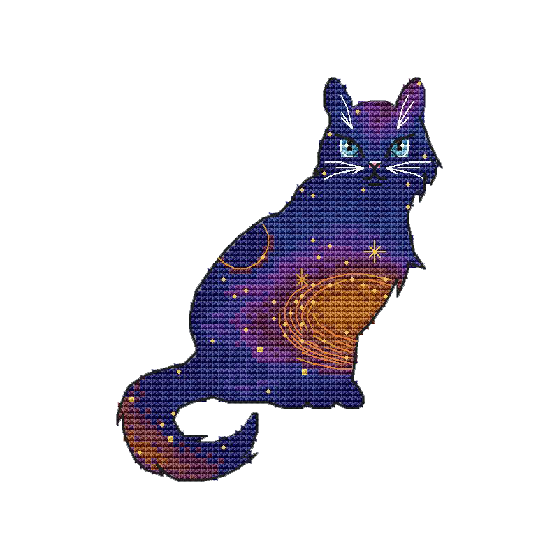 Star Cat 2 Cross Stitch Pattern фото 1