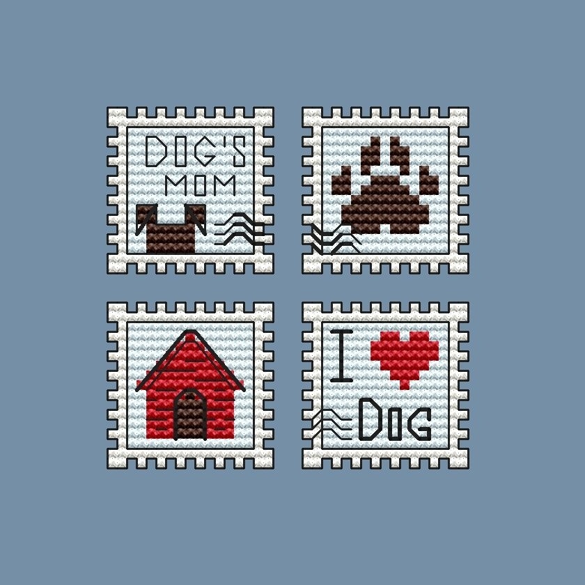 I Love Dog Cross Stitch Pattern фото 1