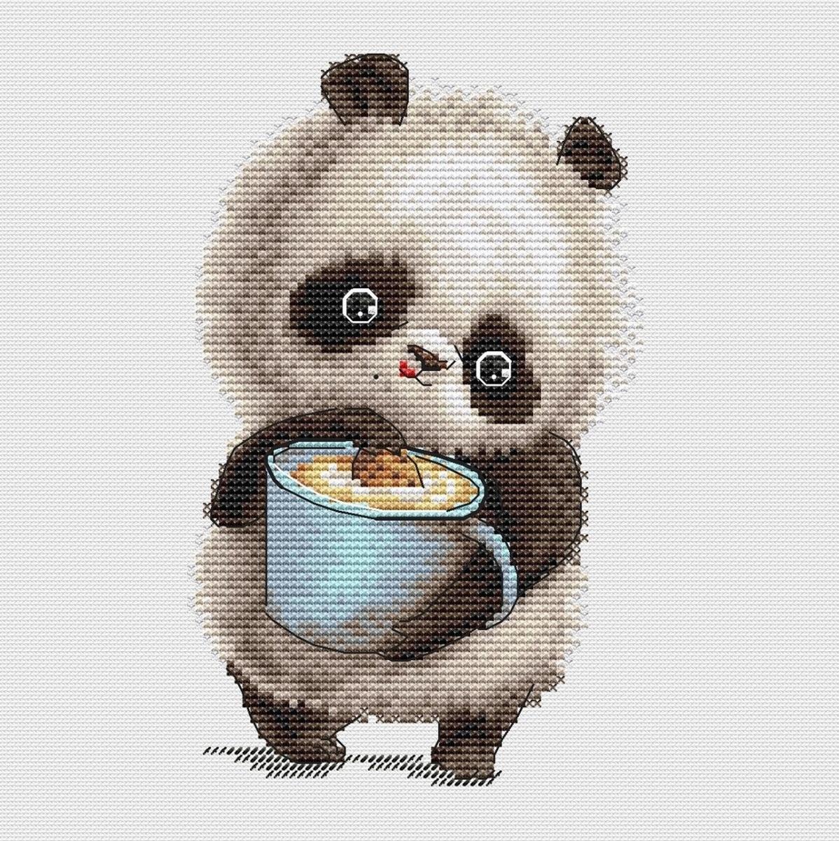 Coffee Lovers. Panda Cross Stitch Pattern фото 1