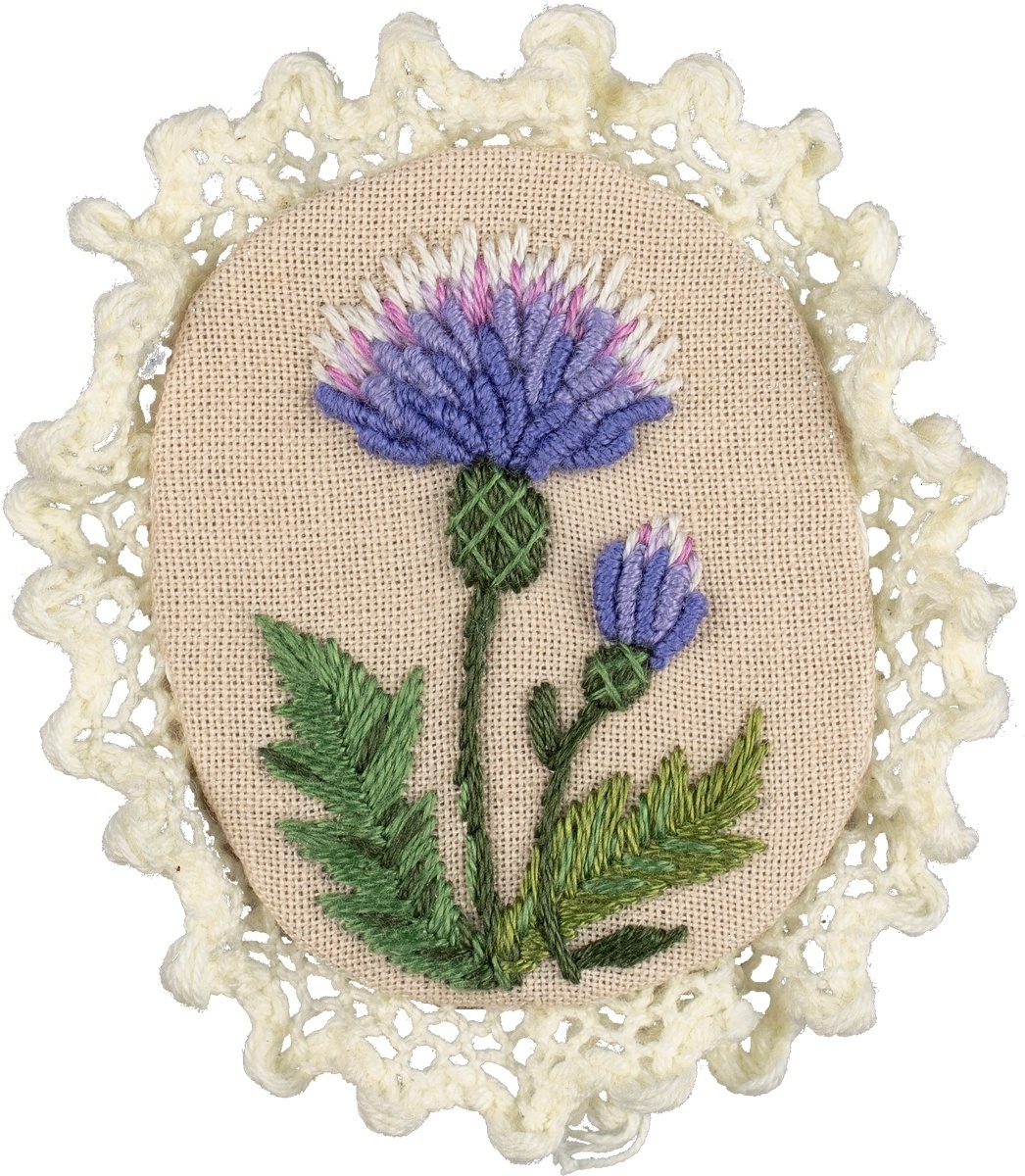 Vintage Brooches. Thistle and Poppy Embroidery Kit фото 6