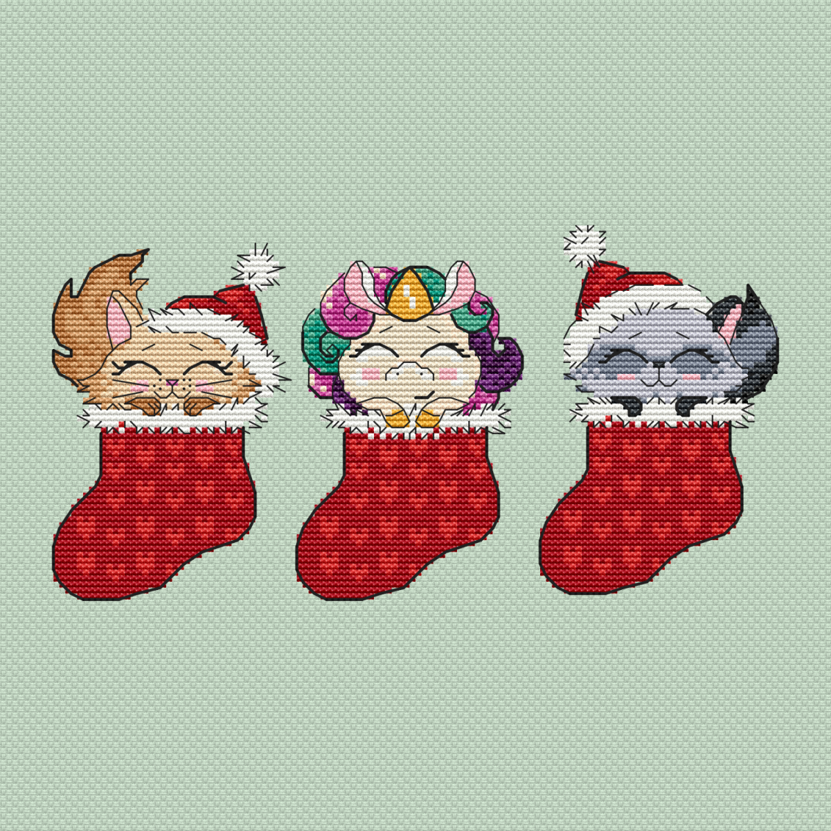 Fluffy Christmas Cross Stitch Pattern фото 1