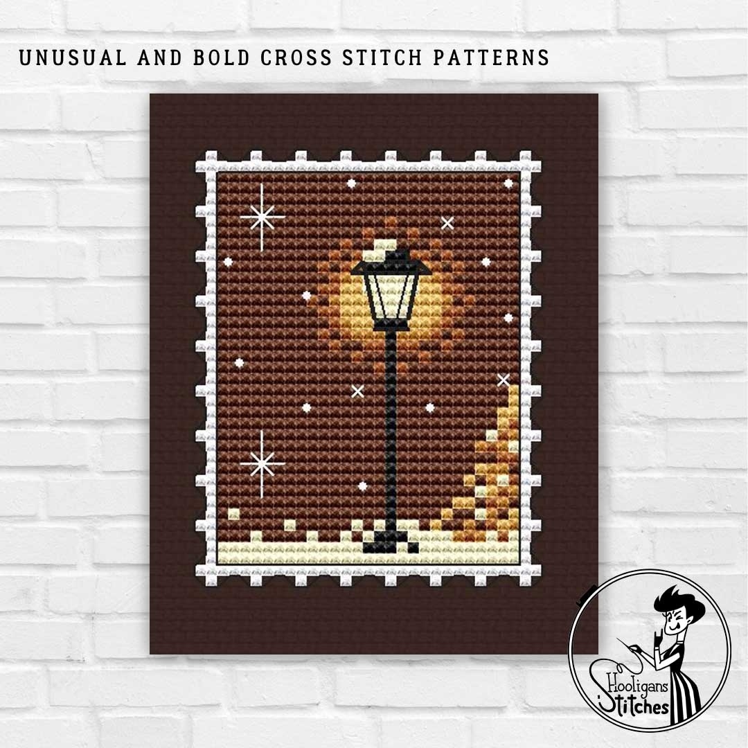 Postage Stamp. Ginger Night Cross Stitch Pattern фото 1