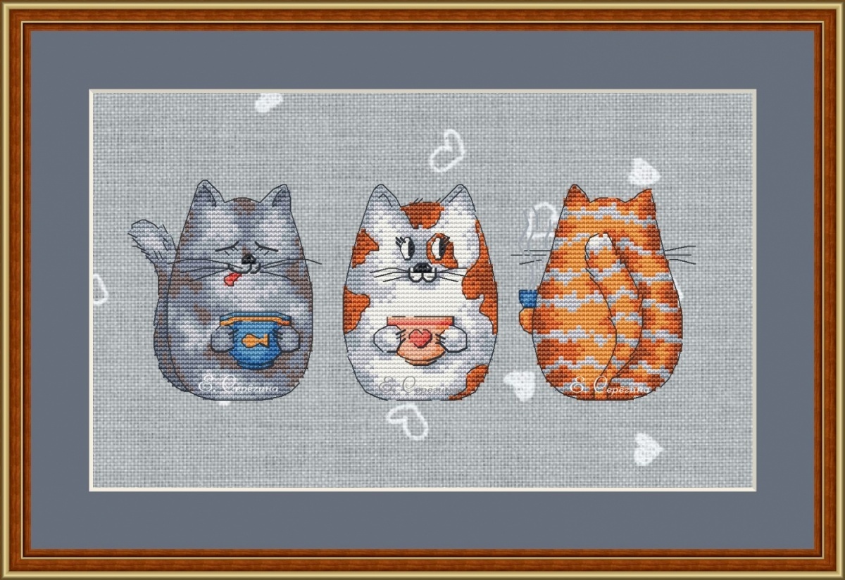 Three Cats Cross Stitch Pattern фото 3