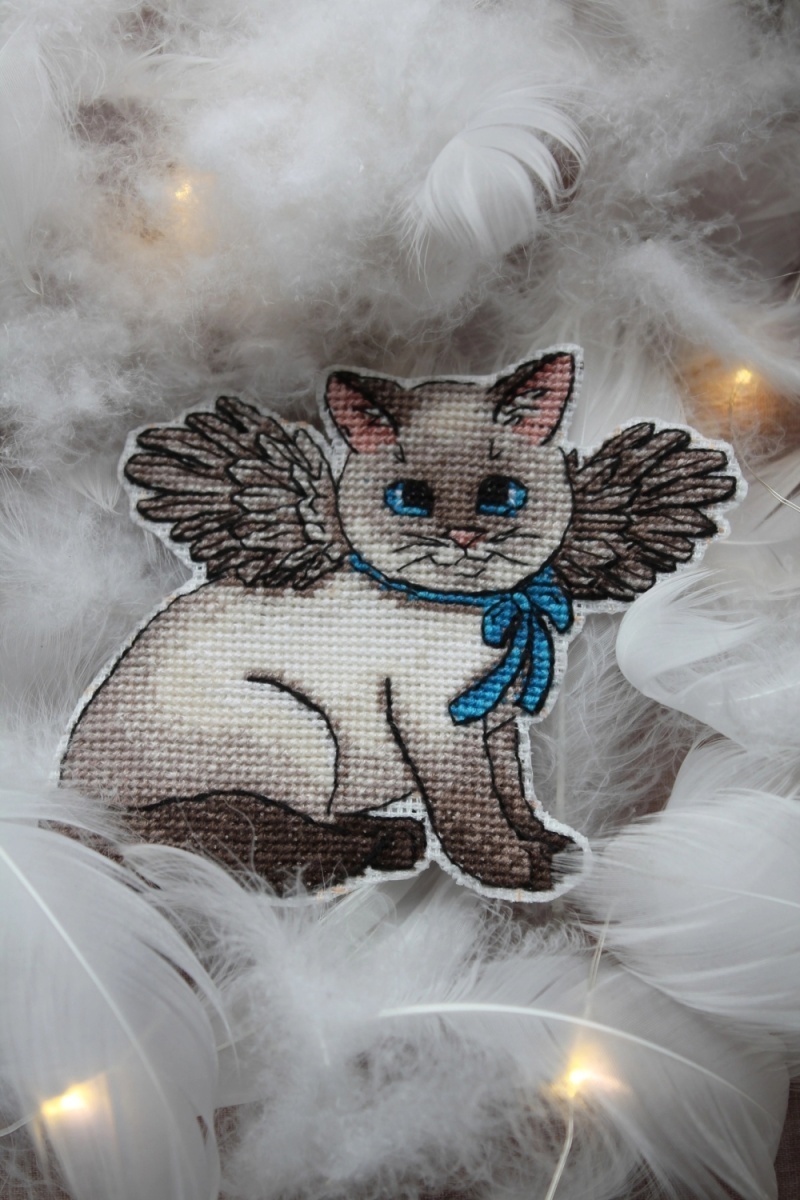 Angel Cat Cross Stitch Pattern фото 4