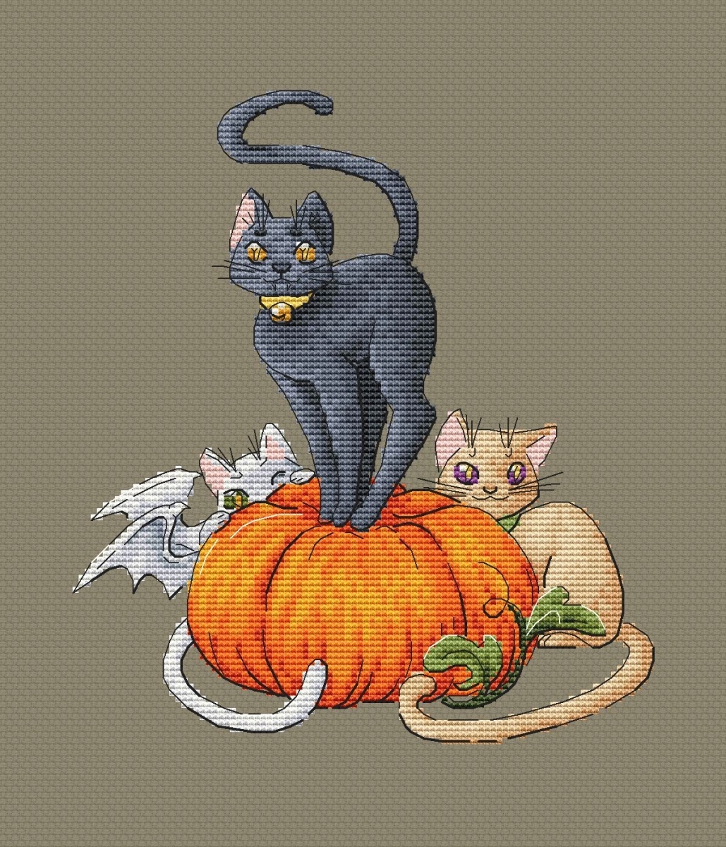 Cats and Pumpkin Cross Stitch Pattern фото 5
