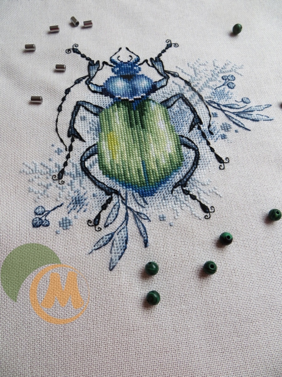 Green Beetle Cross Stitch Pattern фото 4