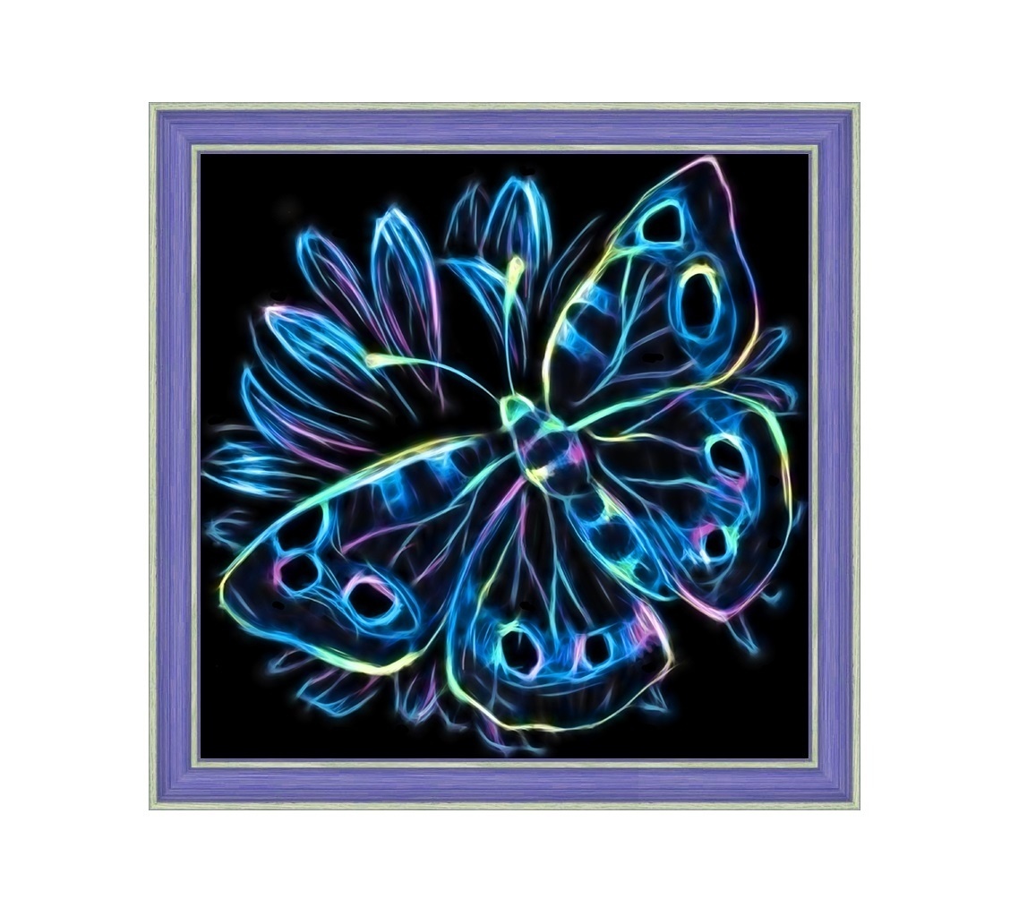 Neon Butterfly Diamond Painting Kit, code DP-1713 Diamond painting