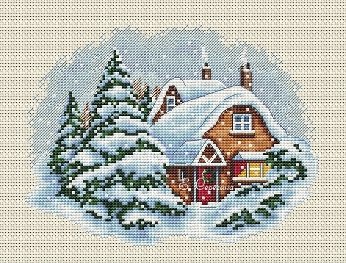 Snowy Winter Cross Stitch Pattern фото 2