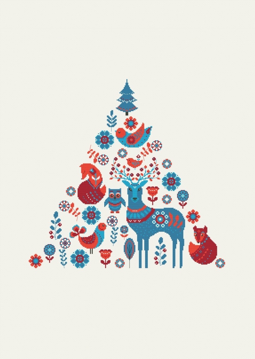 Christmas Tree Sampler Cross Stitch Pattern фото 1