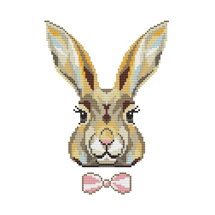 Rabbit Modern Cross Stitch Pattern фото 1