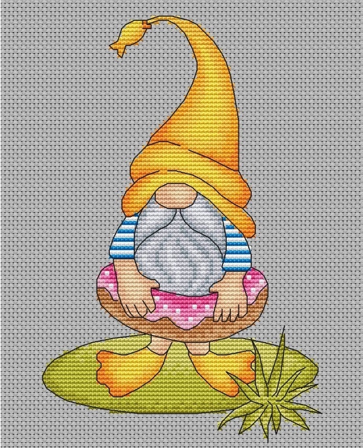Summer Gnome Cross Stitch Pattern фото 1