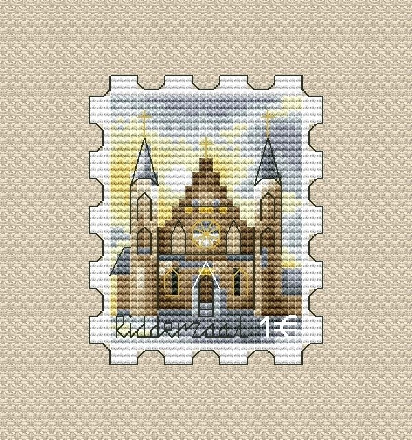 Ridderzaal Postage Stamp Cross Stitch Pattern фото 1