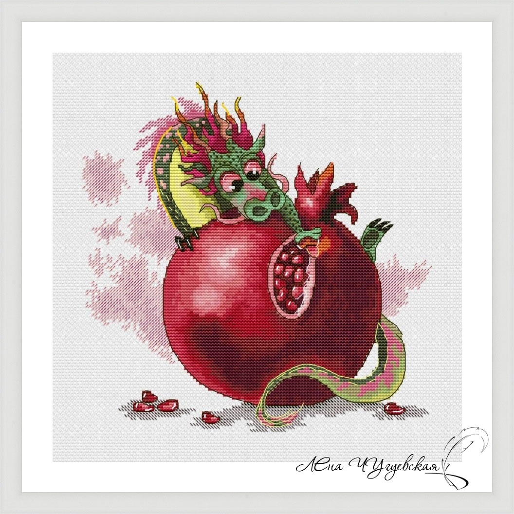 Dragon and Pomegranate Cross Stitch Pattern фото 1