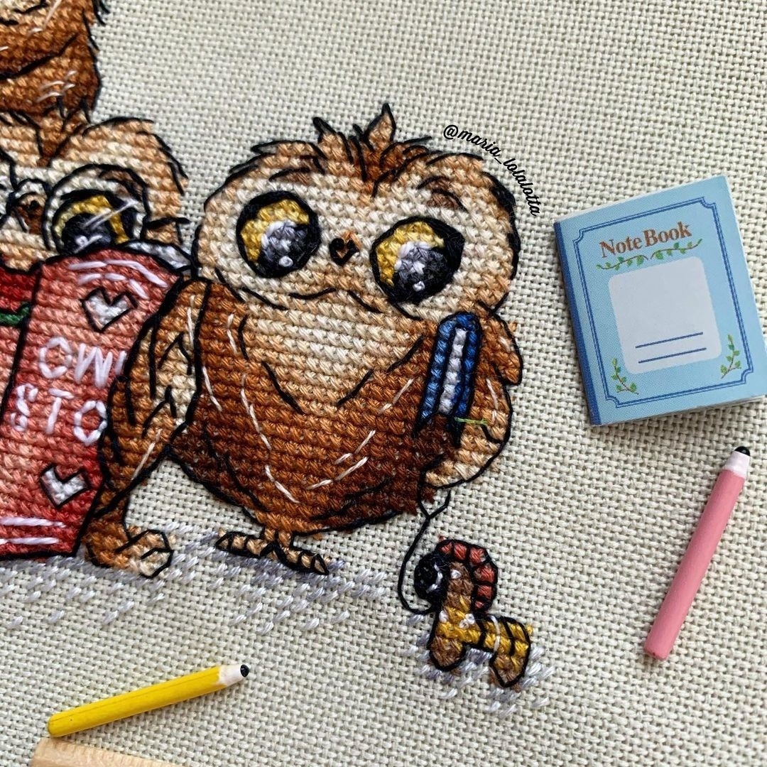 Owls with Books Cross Stitch Pattern фото 9