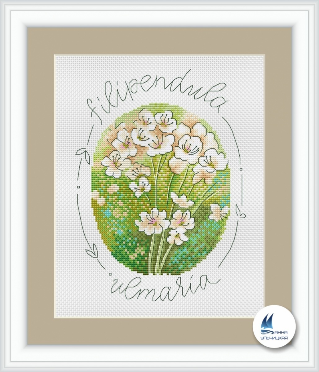 Meadow Flowers. Meadowsweet Cross Stitch Pattern фото 1