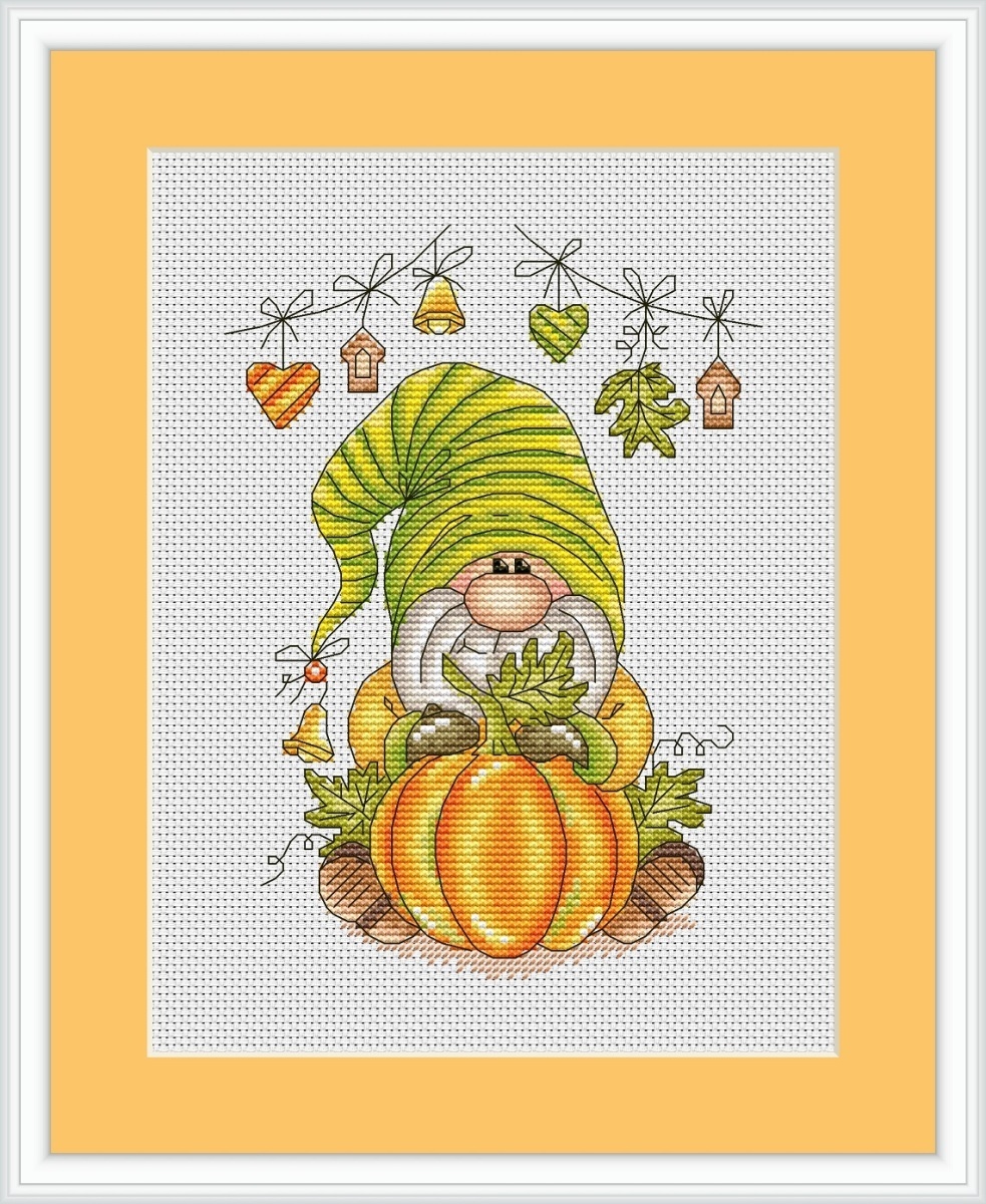 Autumn Gnome Cross Stitch Pattern фото 1