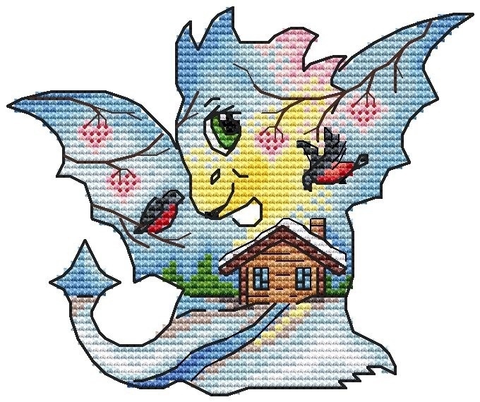 The Dragon. February Cross Stitch Pattern фото 1
