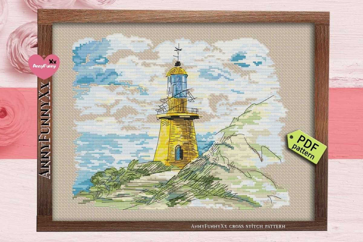 Yellow Lighthouse Cross Stitch Pattern фото 12