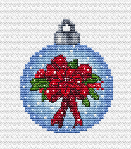 Bow Christmas Ball Cross Stitch Pattern фото 2