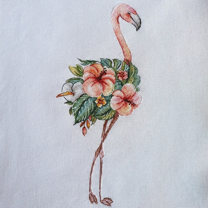 Flower Flamingo Cross Stitch Pattern фото 2