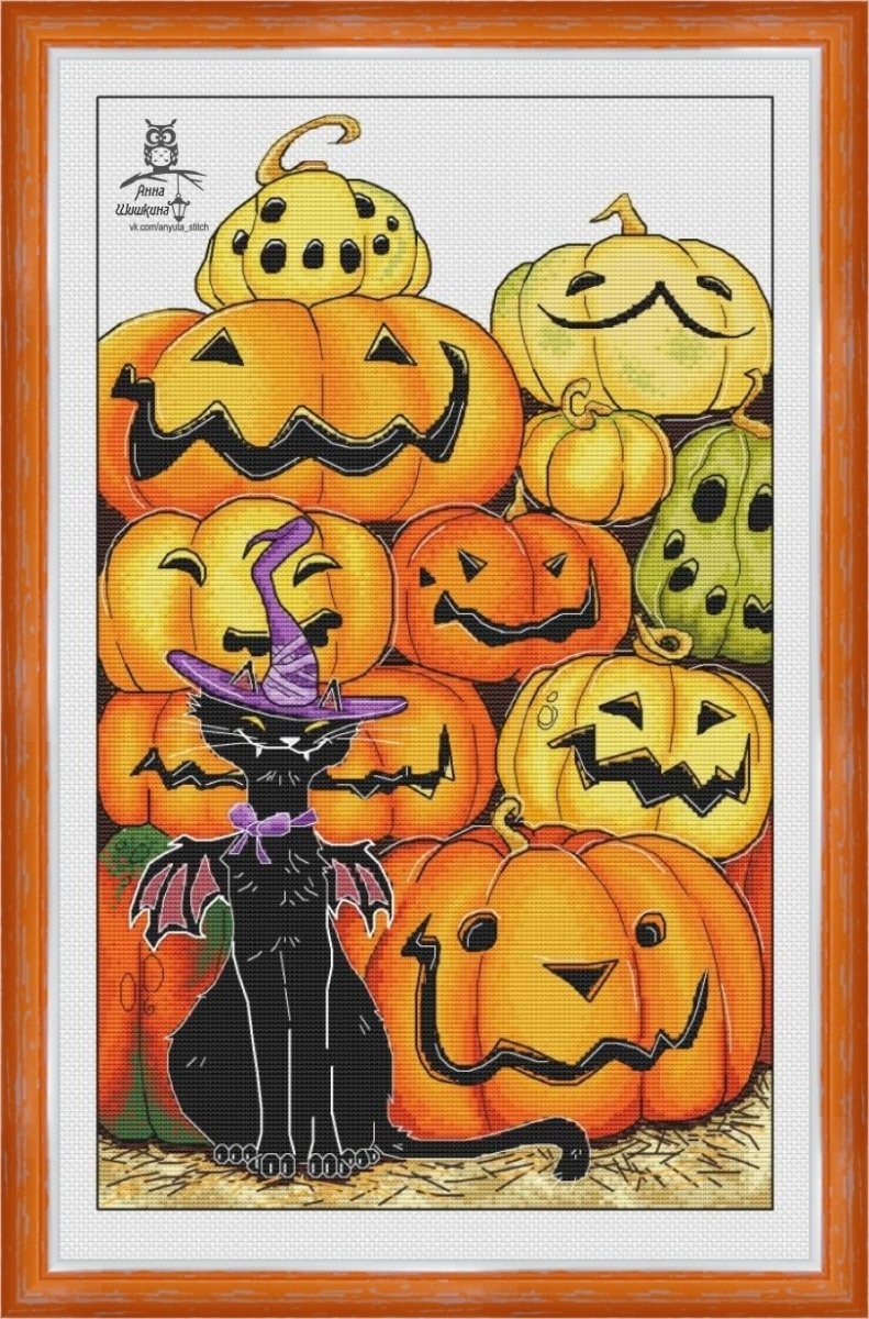Pumpkin Seller Cross Stitch Pattern фото 1