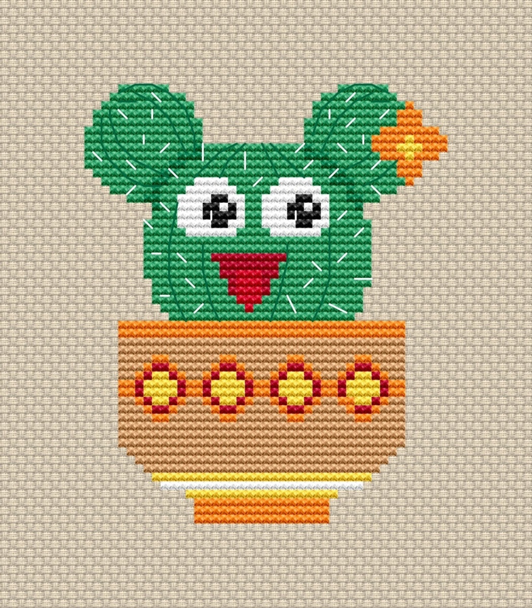 Happy Cactus Cross Stitch Pattern фото 2