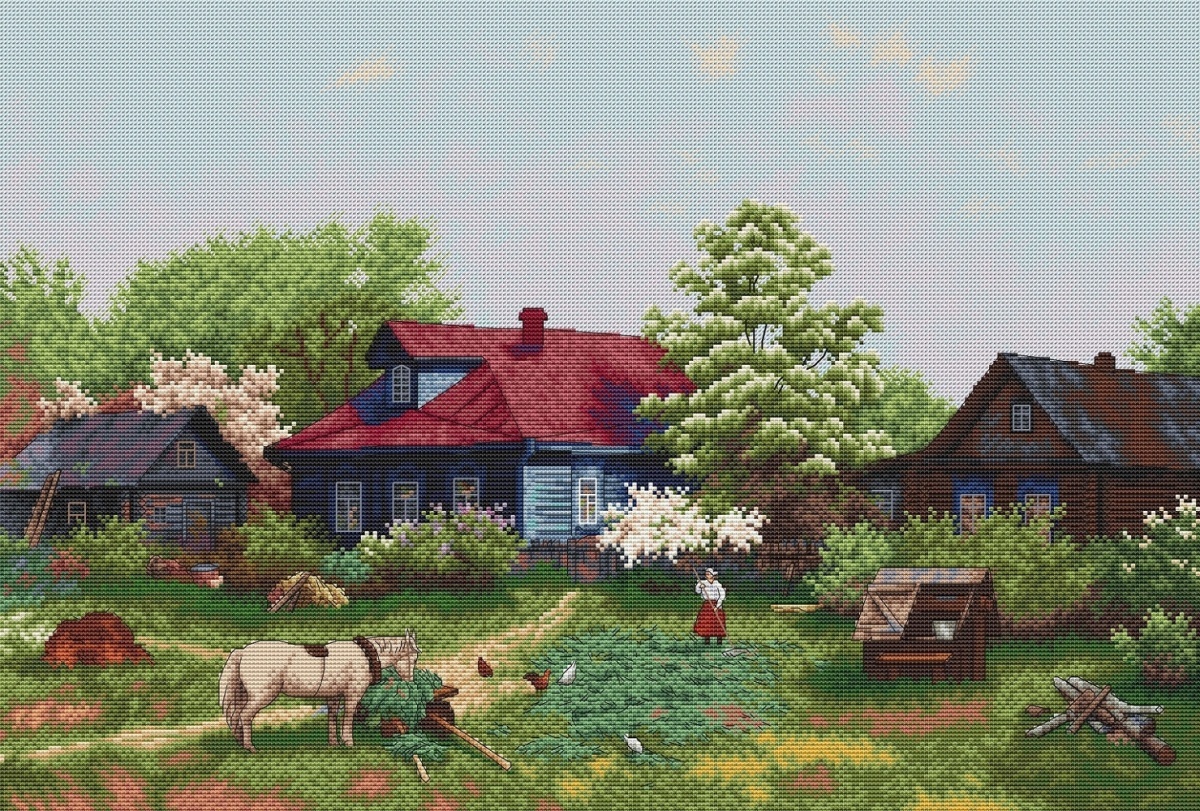 Summer in the Countryside Cross Stitch Pattern фото 1