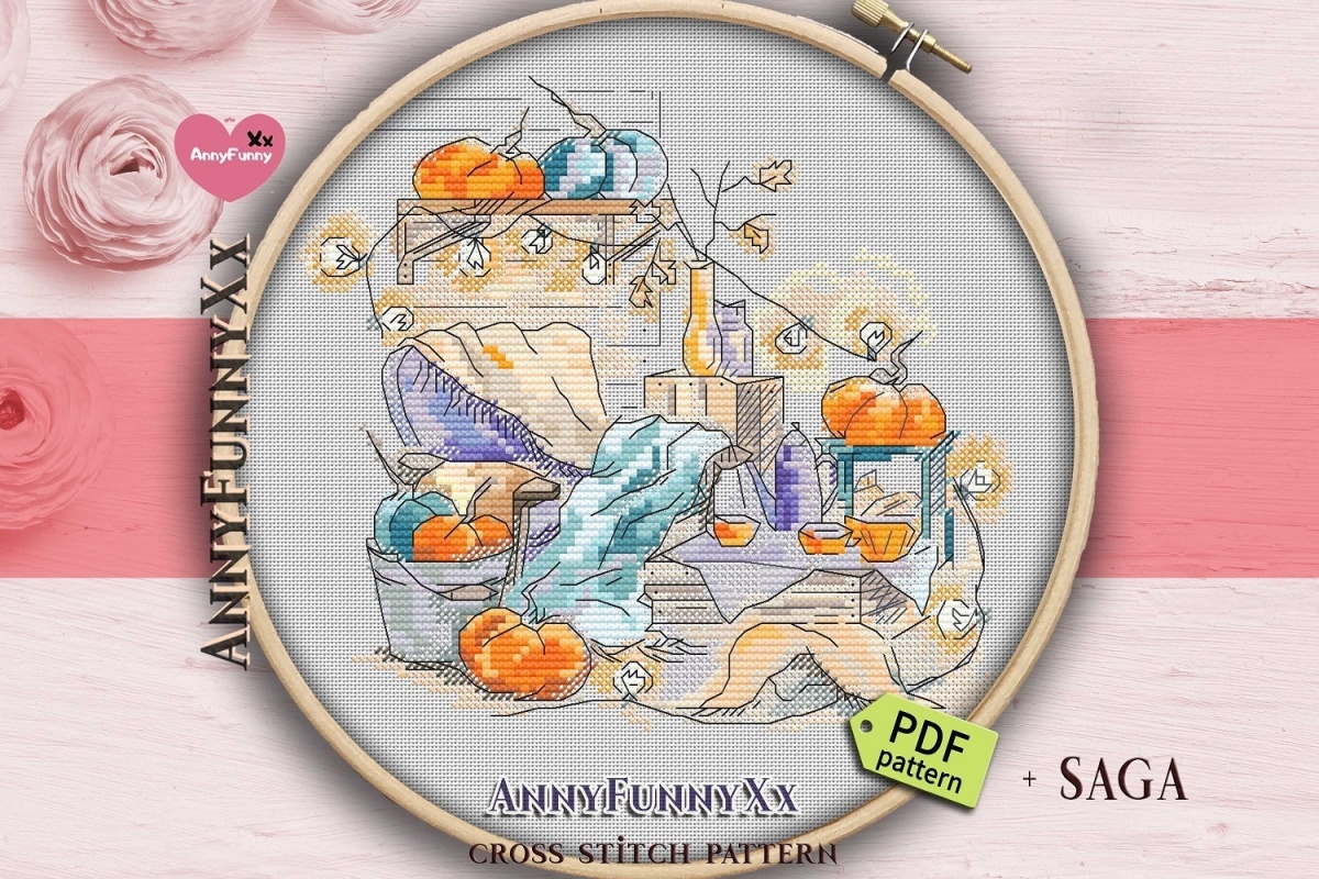 Autumn Sketches. Pumpkins Cross Stitch Pattern фото 4