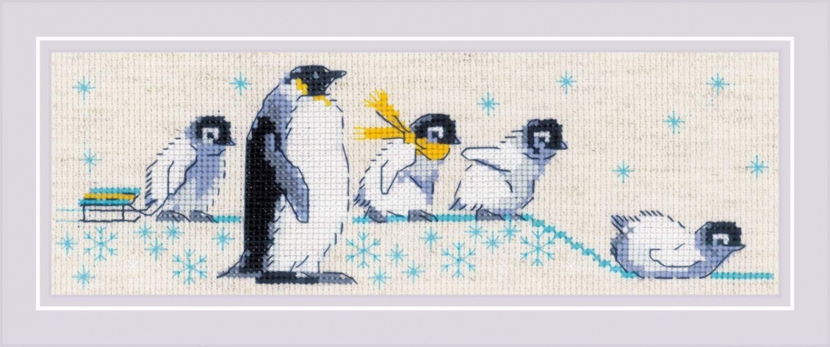 Penguins Cross Stitch Kit фото 1